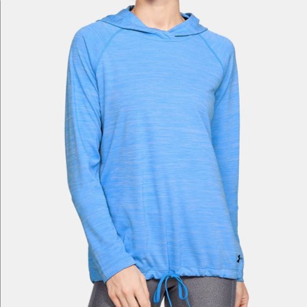Under Armour Women's Heatgear Velocity Twist Blue Hoodie Medium